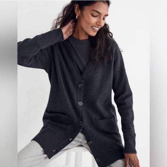 Madewell Sweaters - Madewell Miller Gray Cardigan Sweater Cotton Blend V-Neck‎ Button Front Size XS
